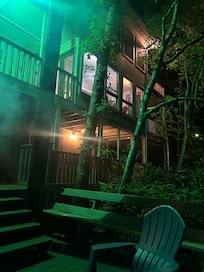 Pretty view of the cabin from the deck