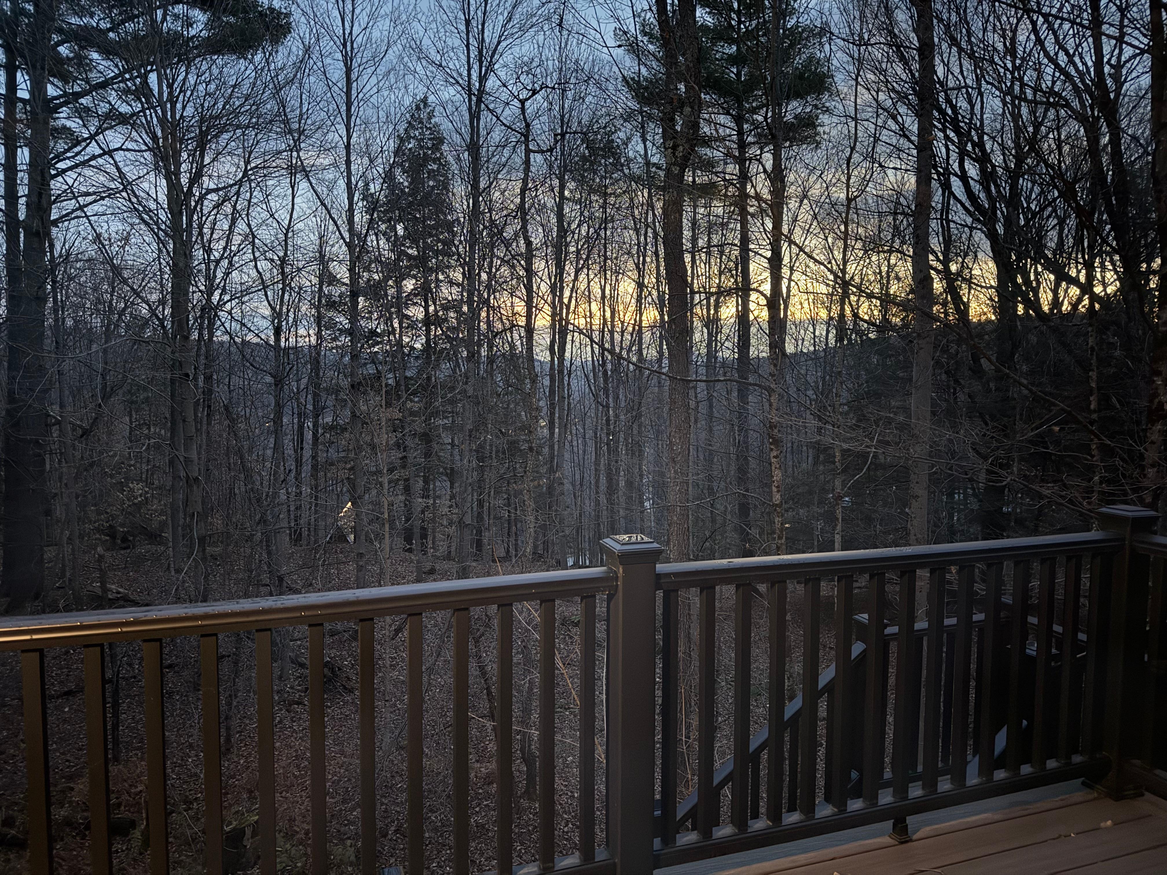 Sun coming up from the deck