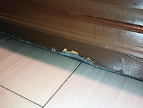 This is an example of the kitchen cabinets at the bottom. It goes way further than that. Not exactly a deal-breaker but for $300 a night it's ridiculous.