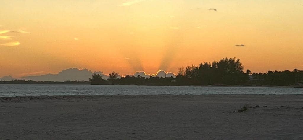 Sunrise right in front of cottage