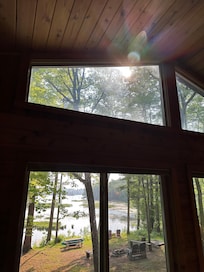 Sun peaking through the front porch window s!