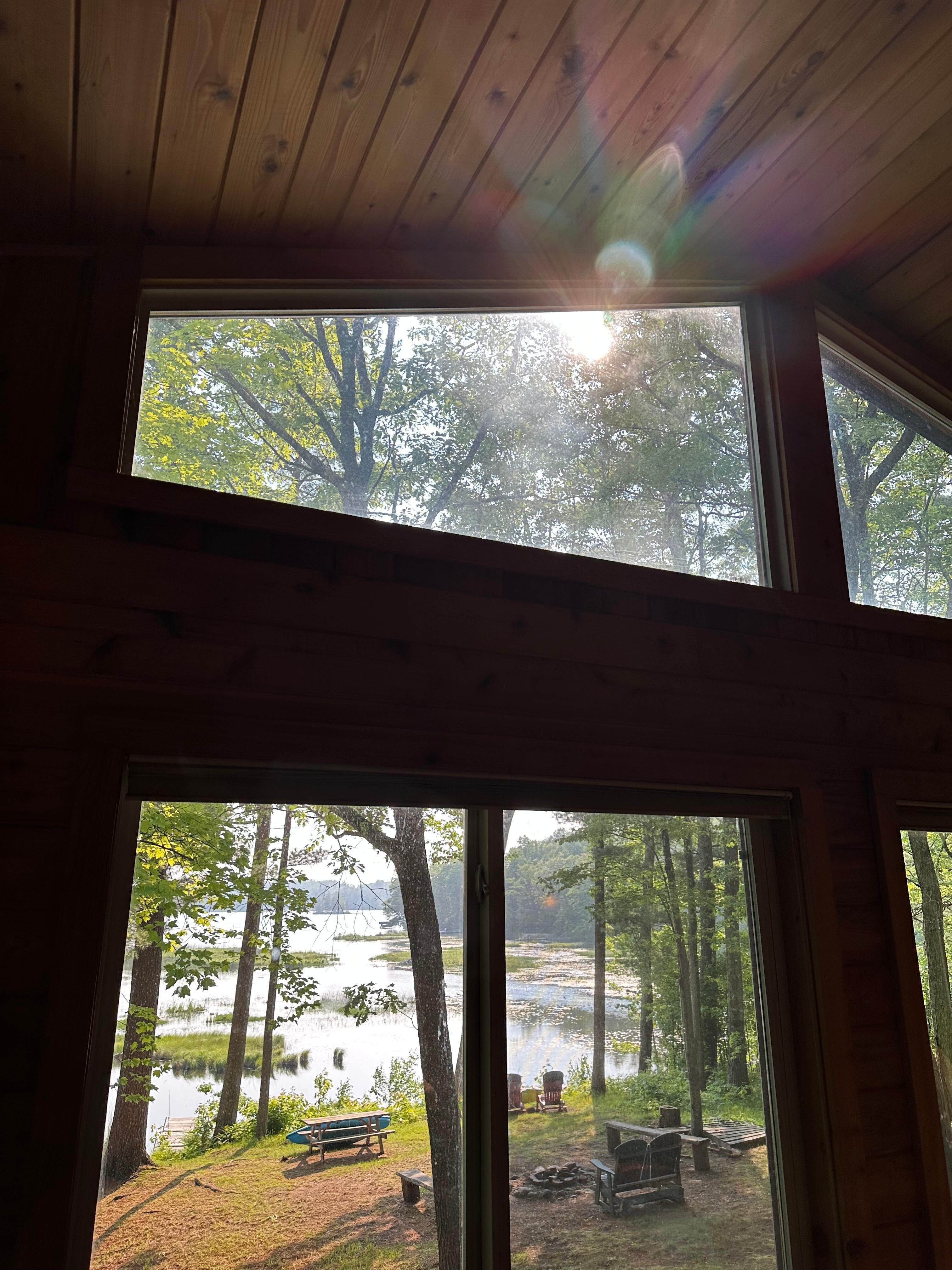 Sun peaking through the front porch window s!