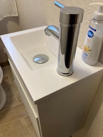 The shower below I would even step in that. the Sink did not even drain. I guess everyone use the kitchen sink.