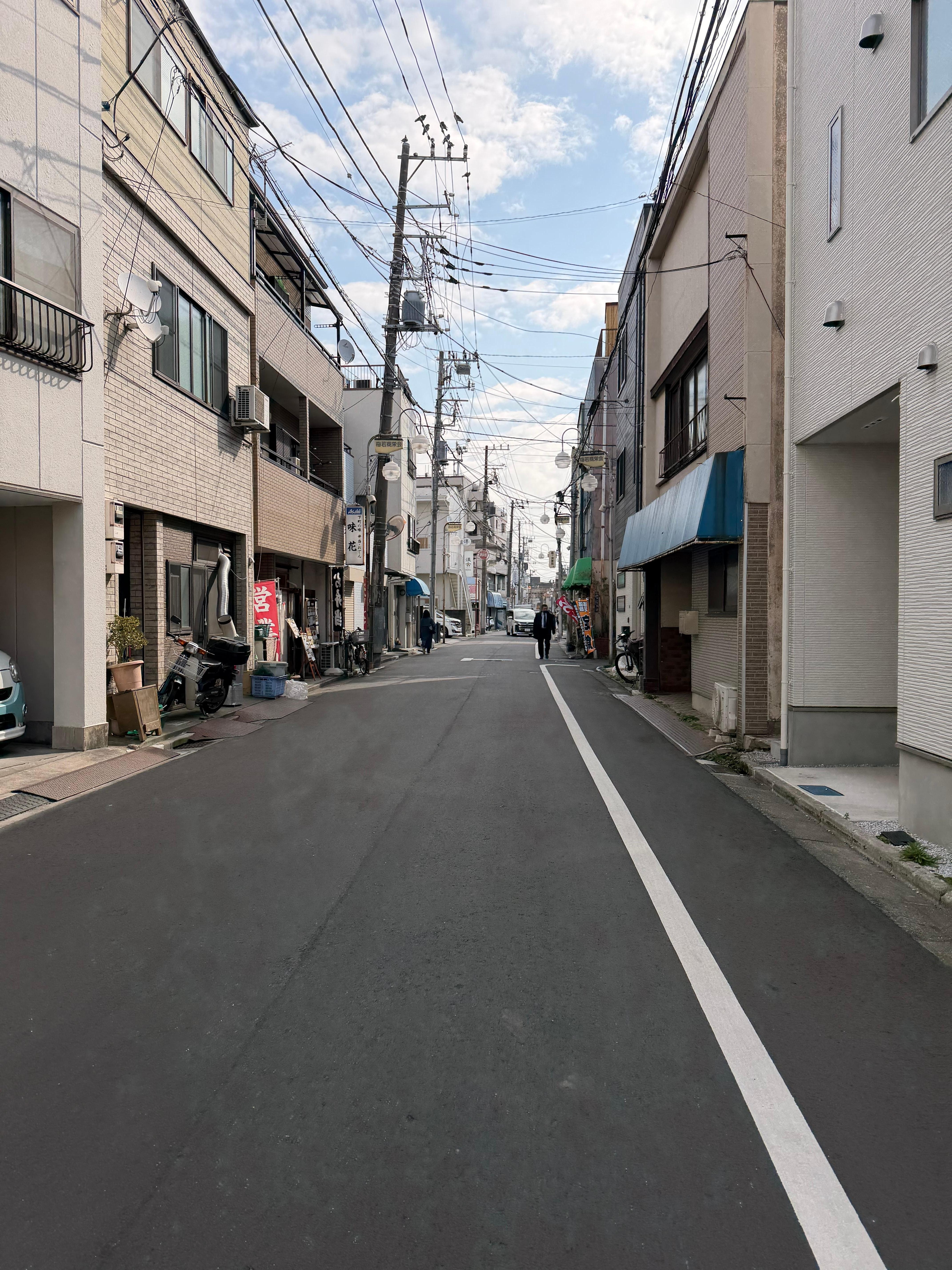 Along the walk to and from the train station 