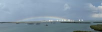 Rainbow over the bay from the balcony