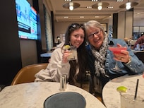 Cocktail with my beautiful granddaughter.our first trip together.