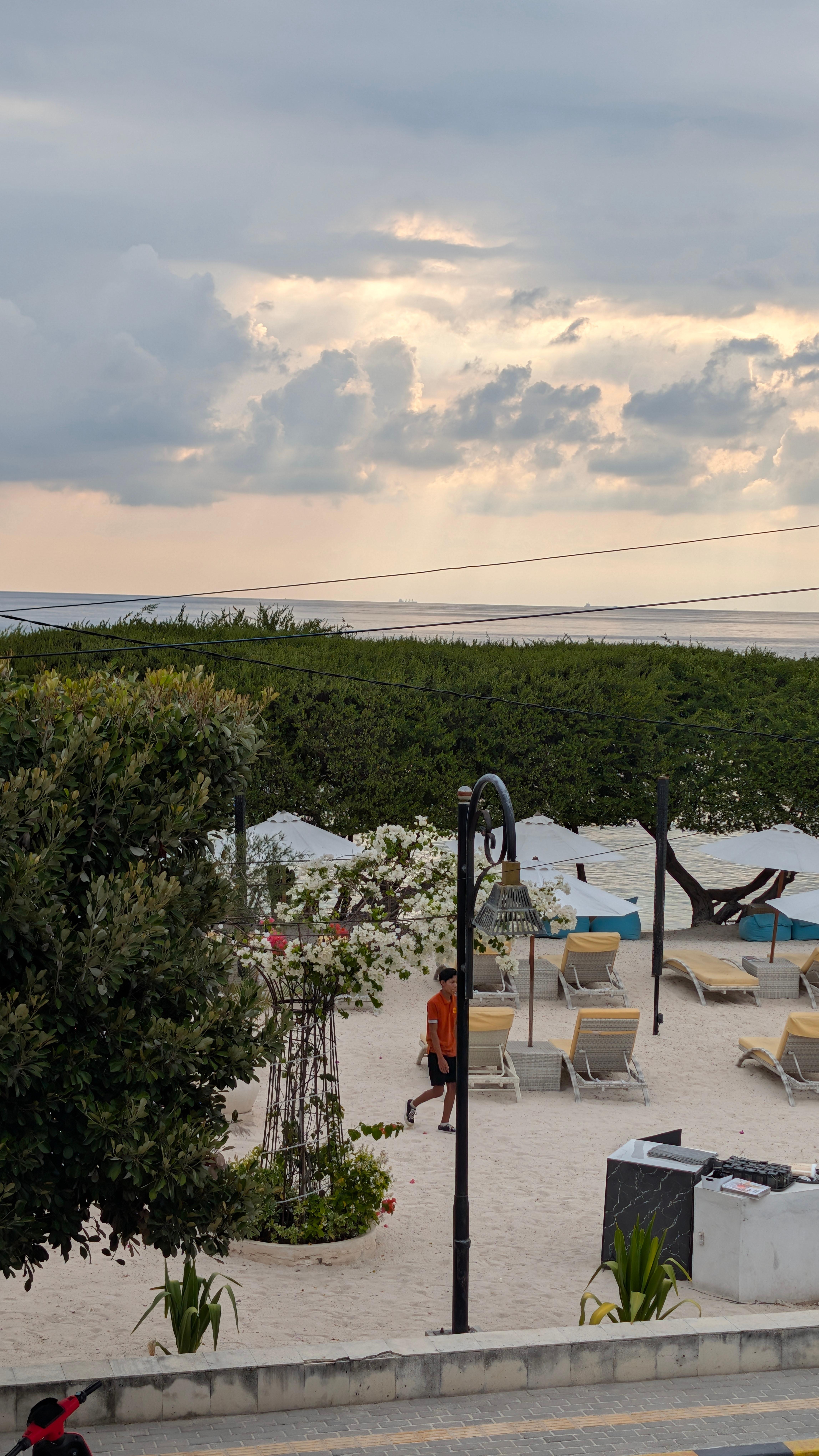 View from restaurant to the beach