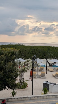 View from restaurant to the beach