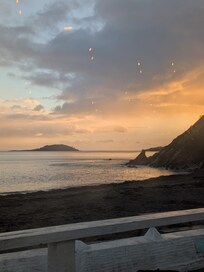Evening in the beach shack for a lovely meal and a drink with this view.