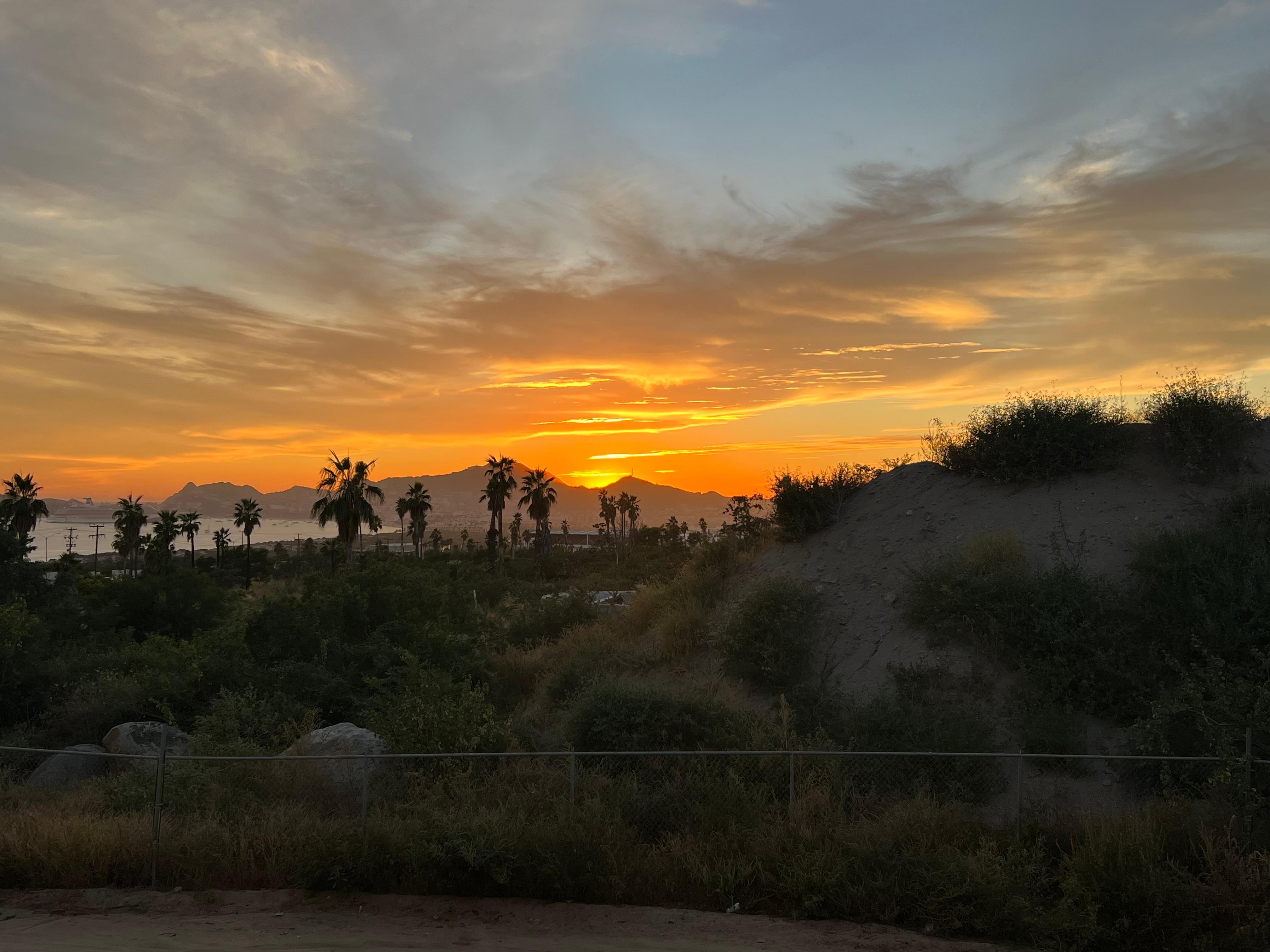 A view of the sunset. 