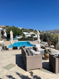 Patio around the pool.