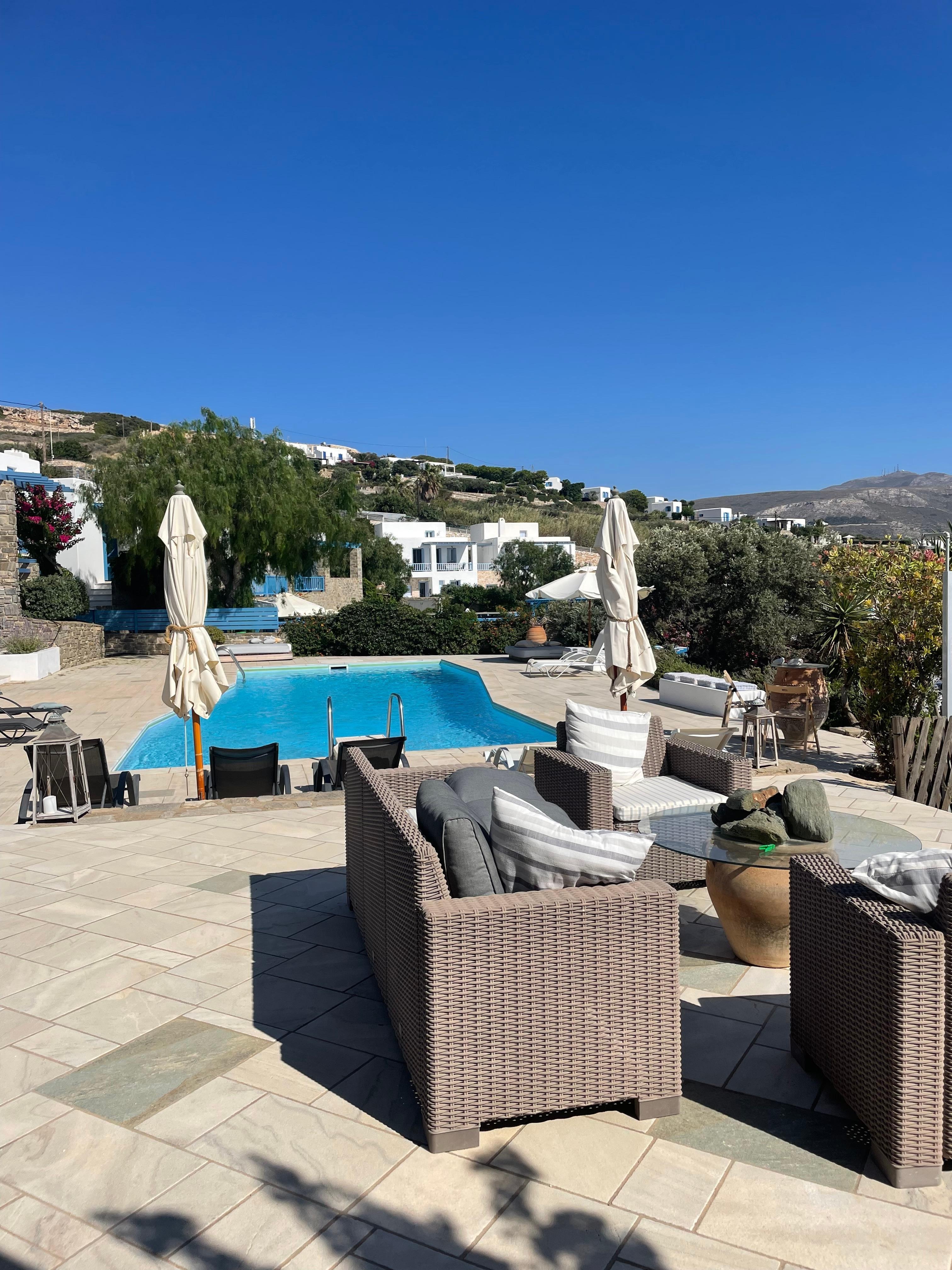 Patio around the pool.
