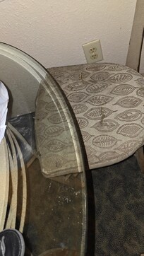 Dining room chairs were torn, worn and not clean.