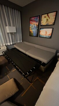 This is the extra bed? Pullout couch no mattress