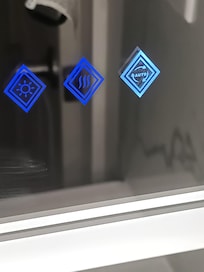 Touch controlled bathroom lighted vanity mirror.
