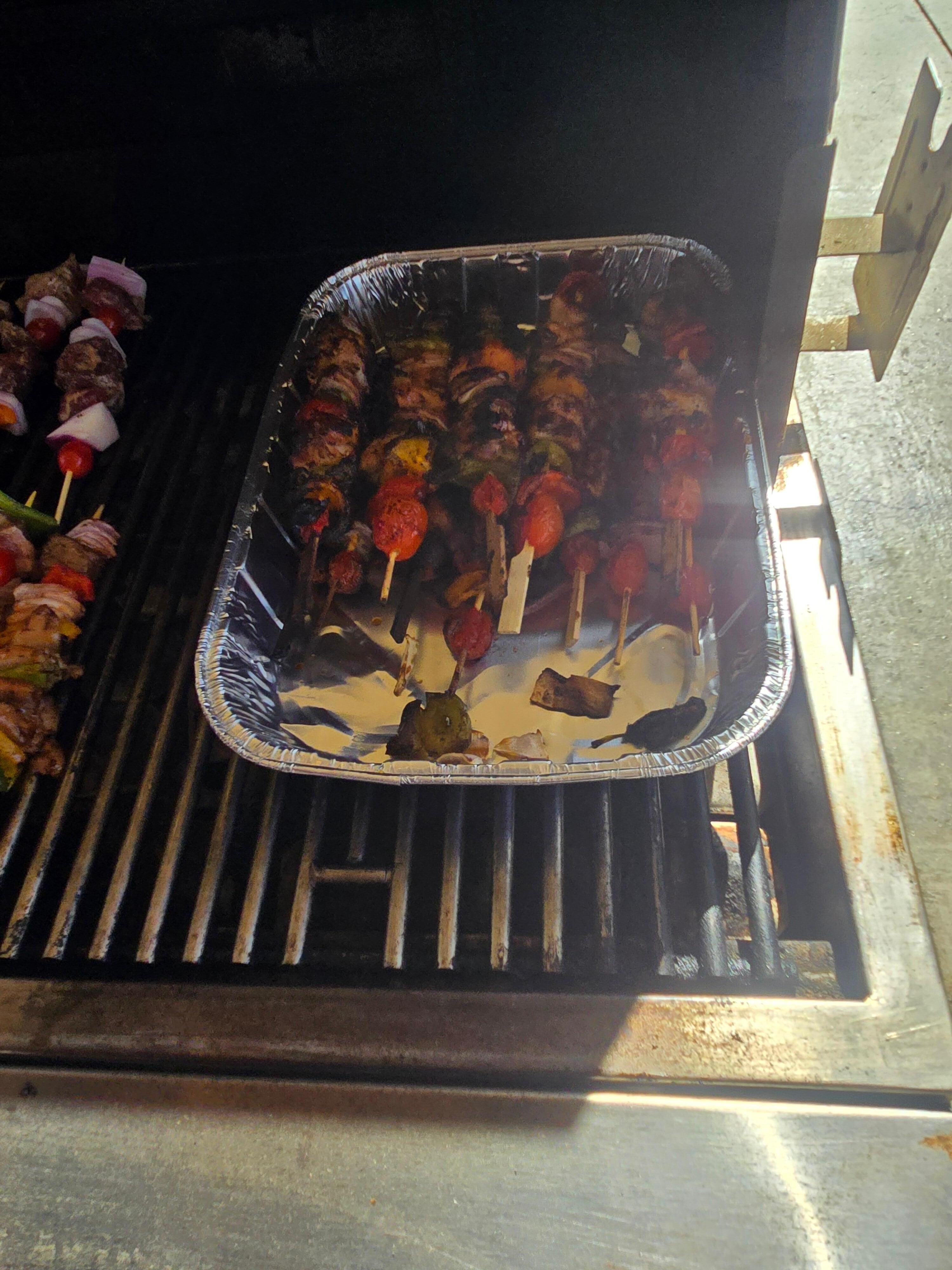 Hubby showing off his grilling skills.