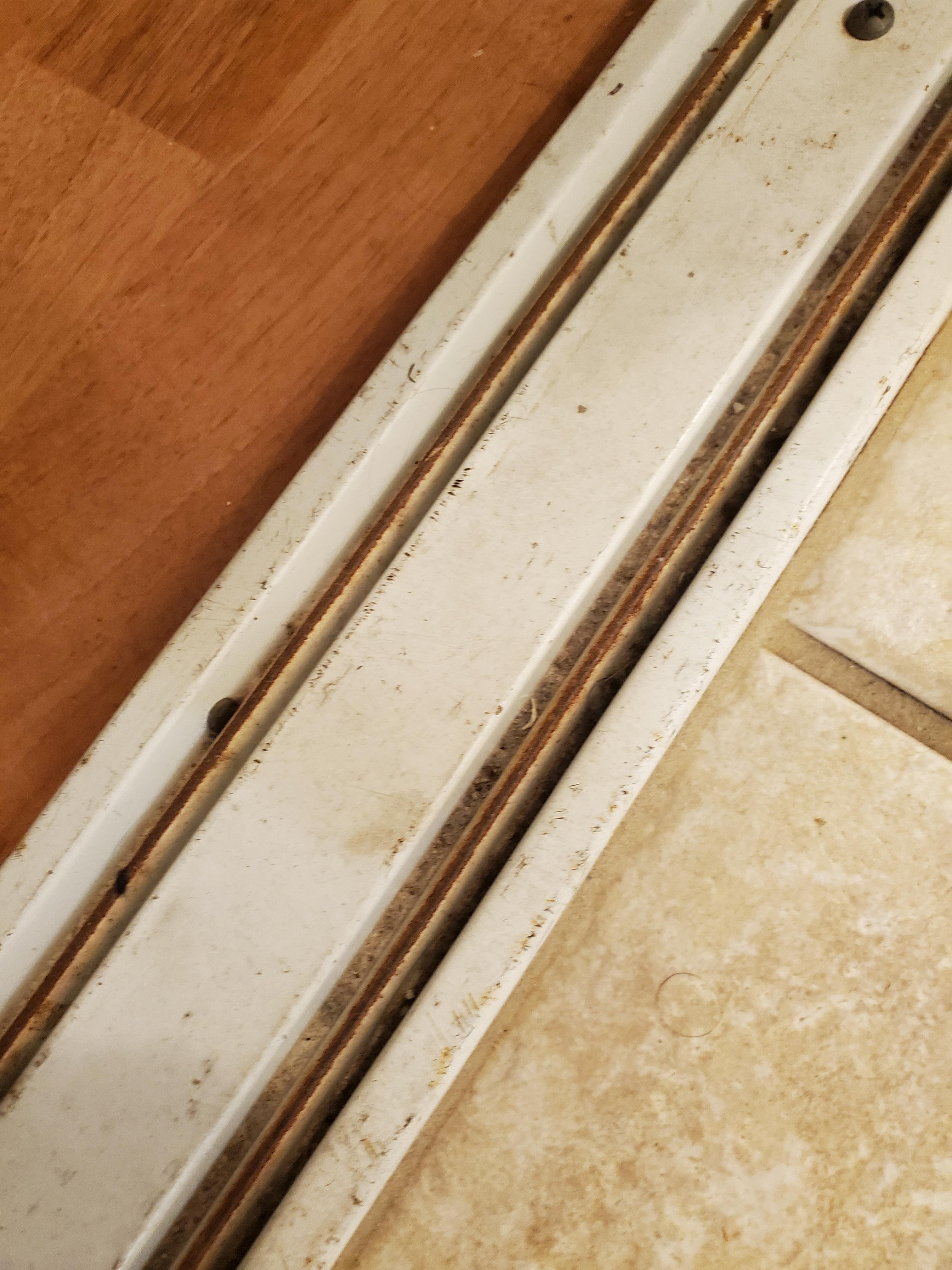 pocket door track for bath/shower