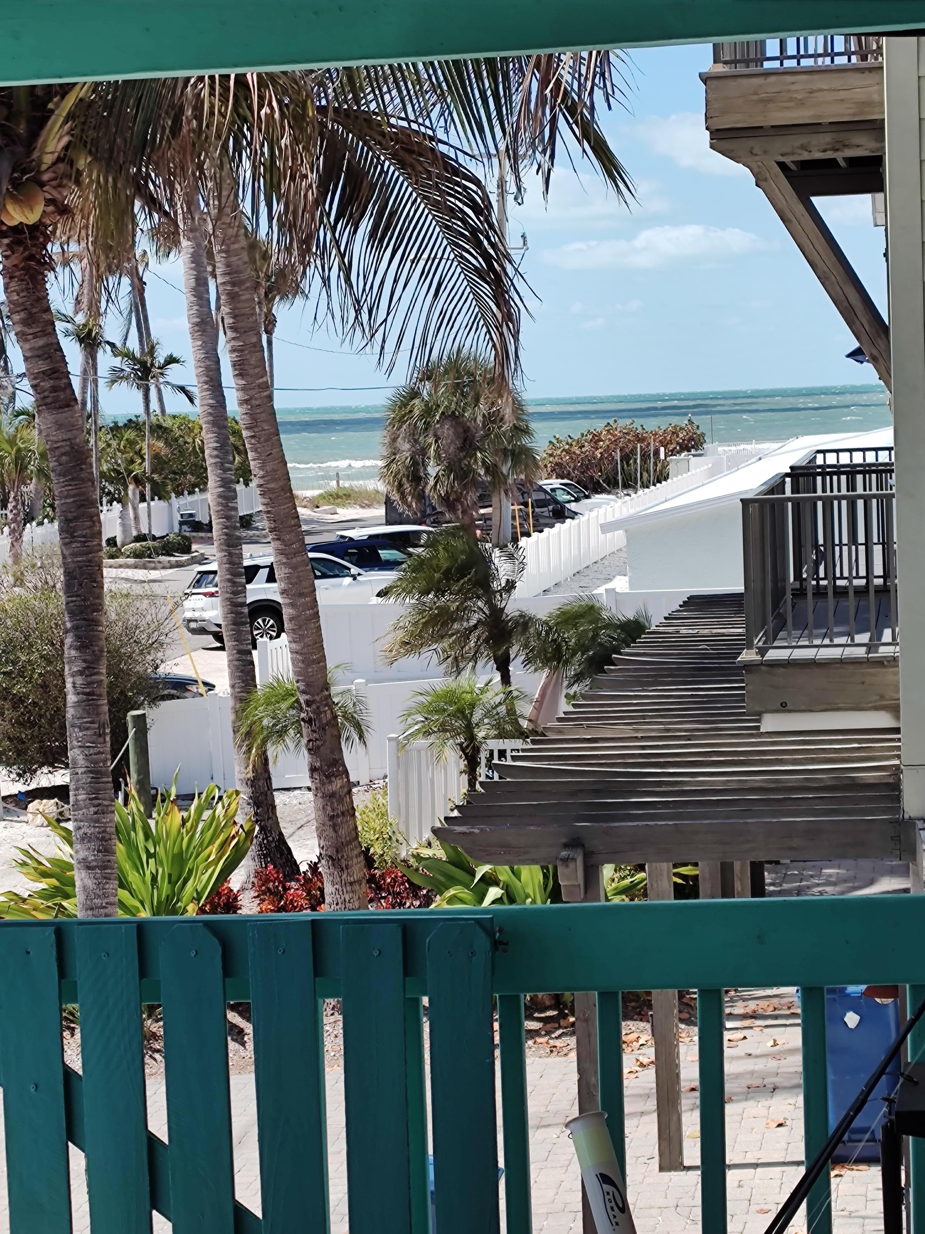 Looking to the beach from the porch.