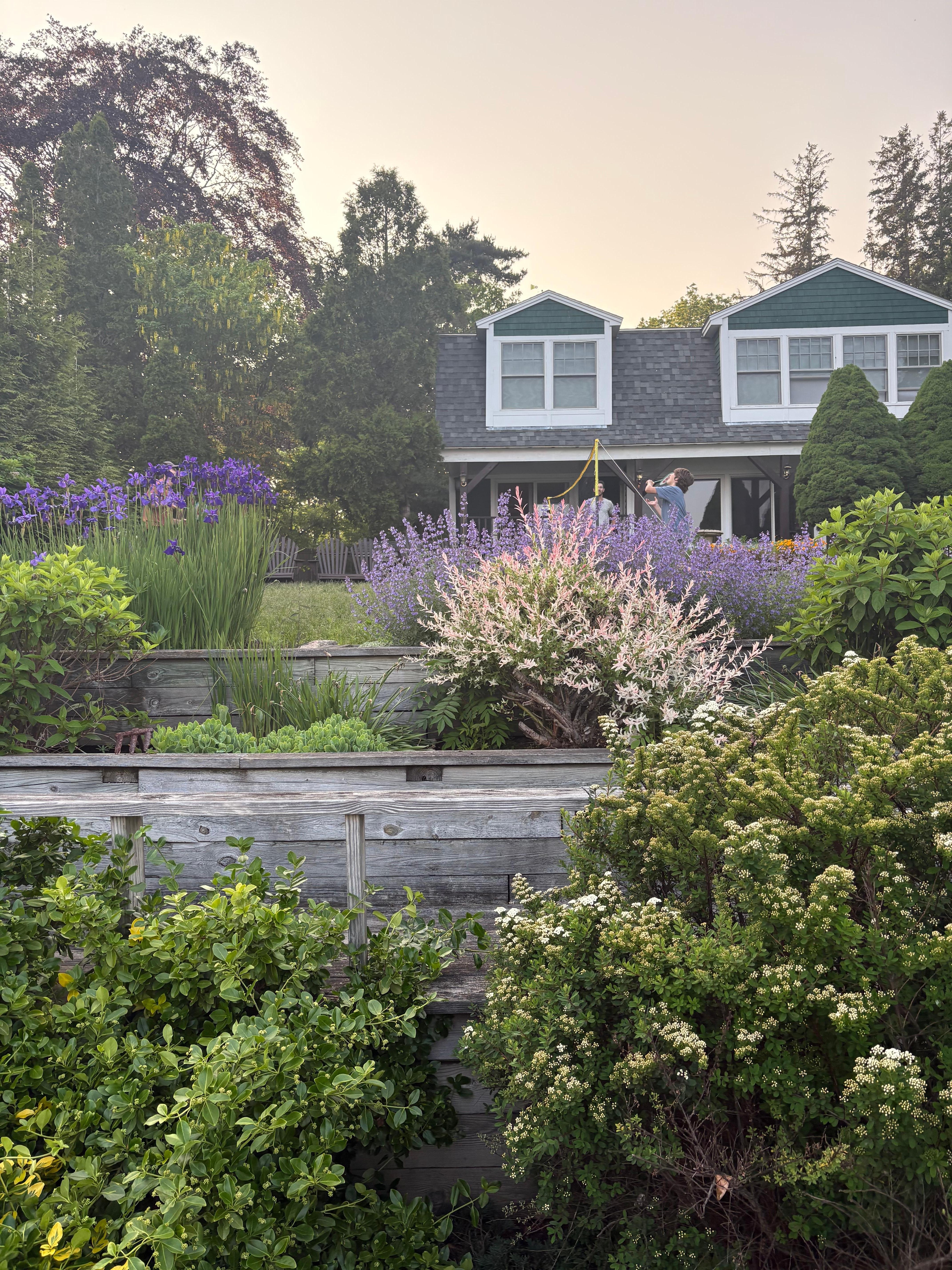 Shot of the house from down on the water