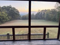 Photo from the screen in porch with coffee in the morning