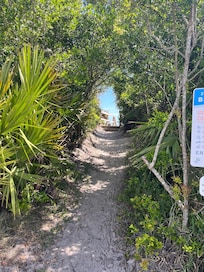 Beach access about 20 yards away.
