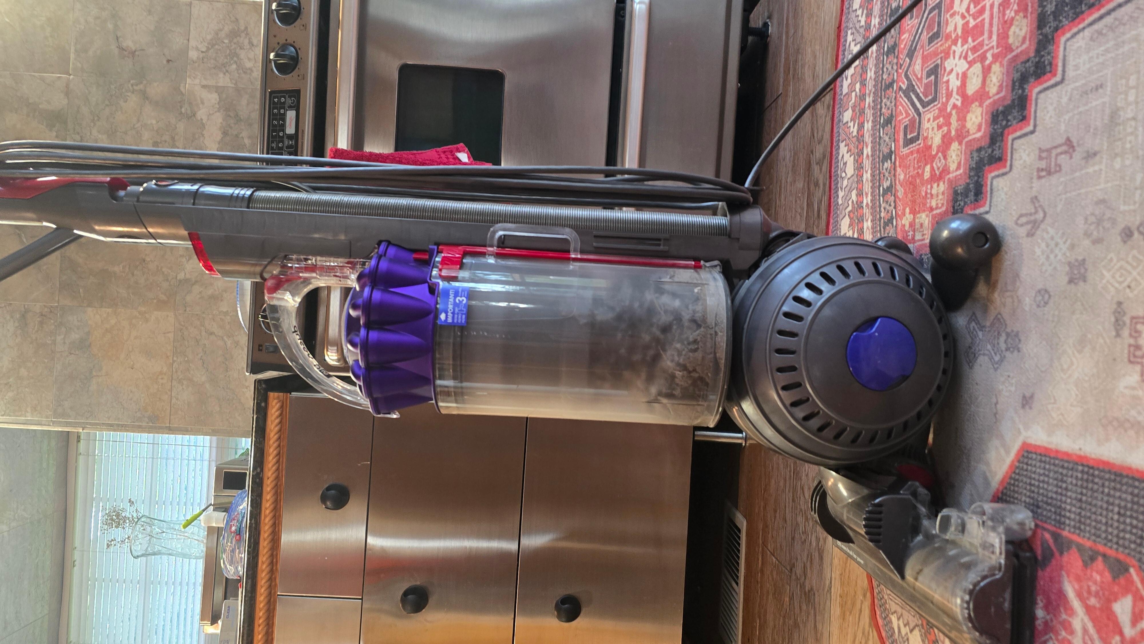 I spilled some coffee grounds, went to vacuum them up, and this is the way I found the vacuum cleaner. When turned on, there was a musty, dirty smell. It caused me to gag, and my mamma had to leave the room.