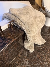 Bath mats stuck and when lifted you could see it deteriorated