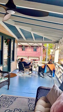 The upstairs terrace was another great space to relax.
