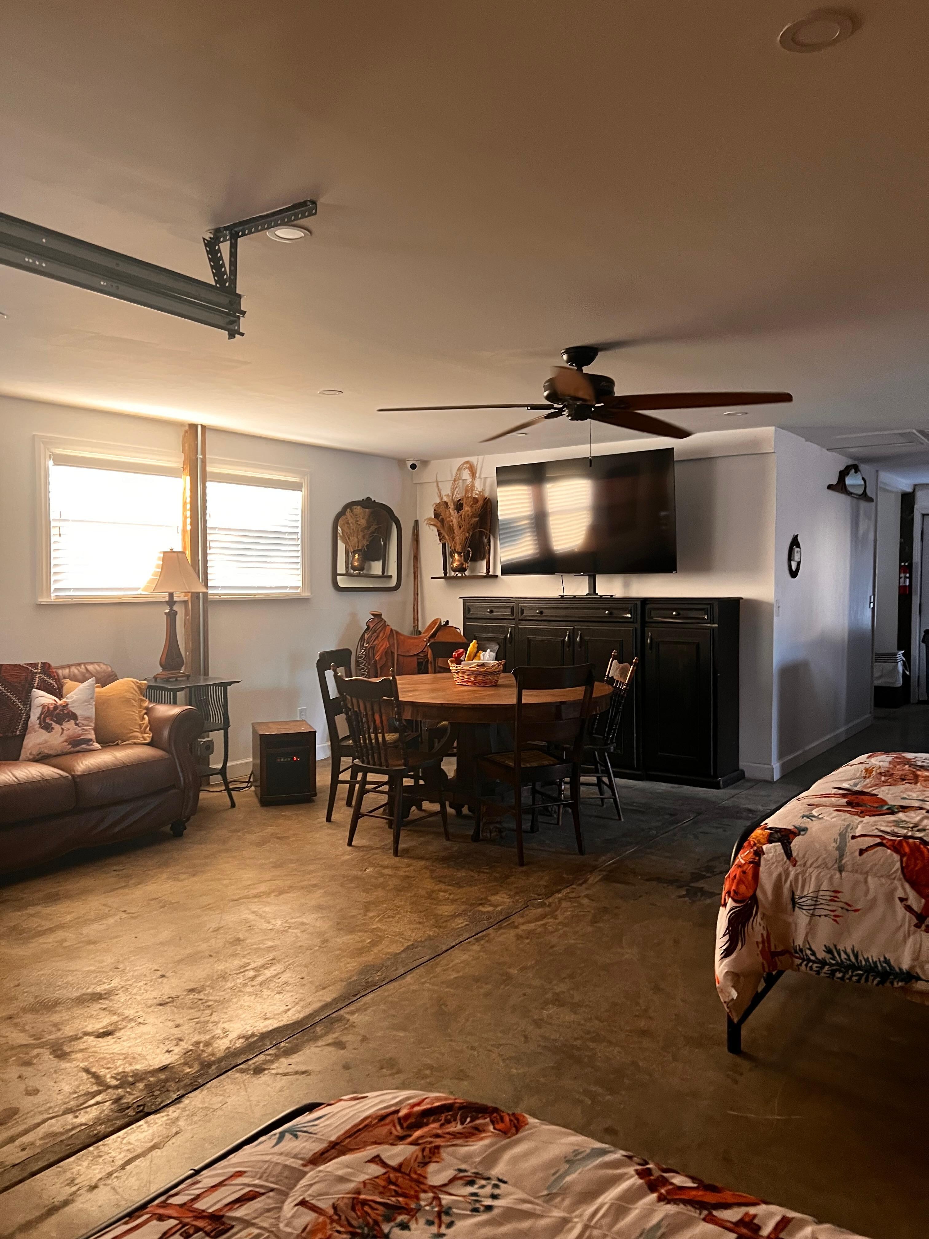 Camera facing the beds