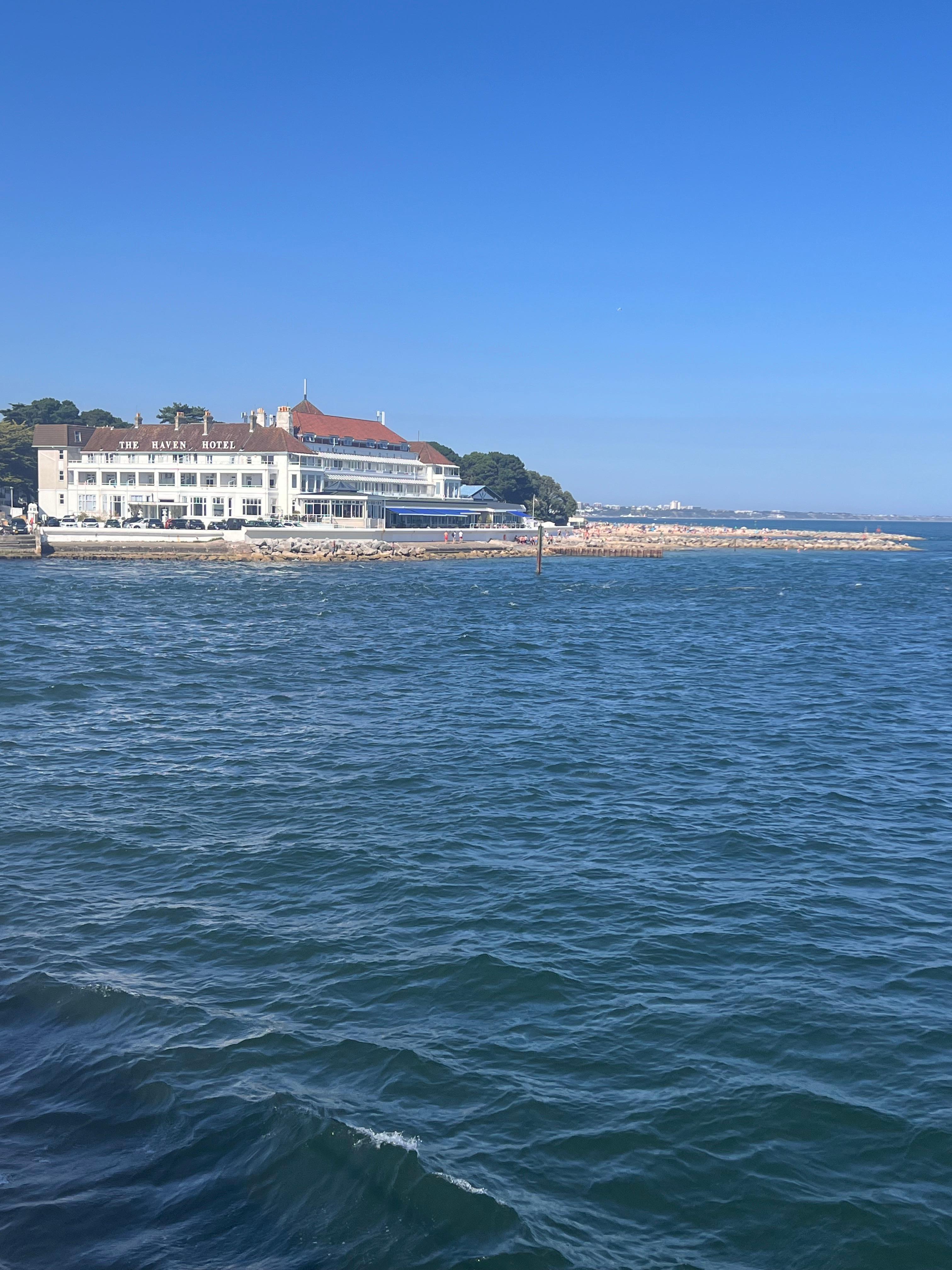 View of hotel from ferry 