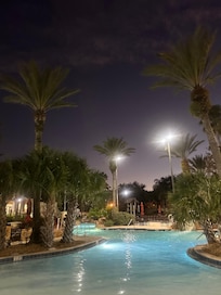 Gorgeous at night too! Pool area stays open until 11pm!