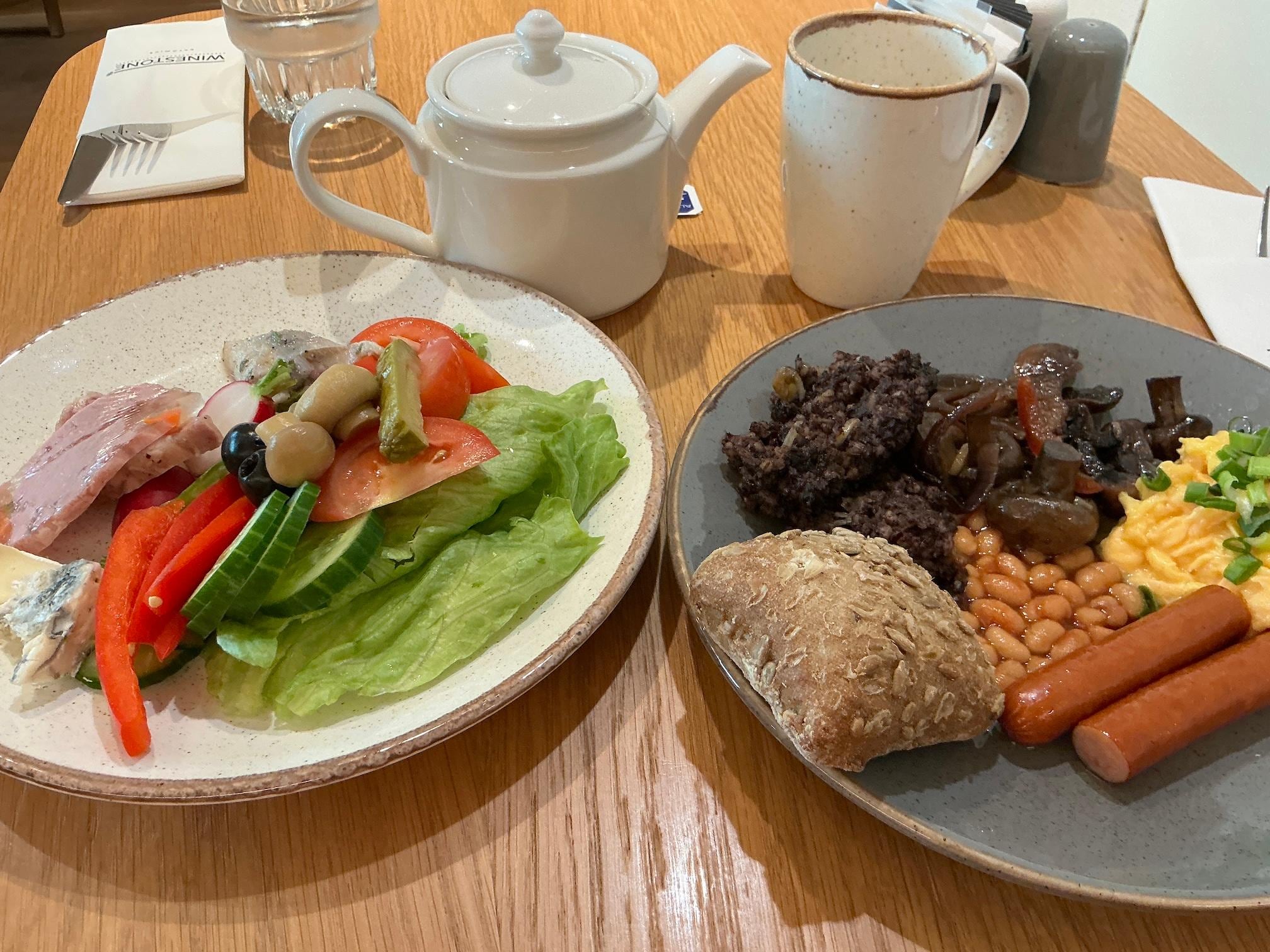 Breakfast, a good variety.