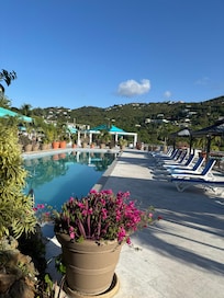 One of the pools on the property.