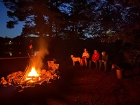 Enjoying the fire pit on a cool evening
