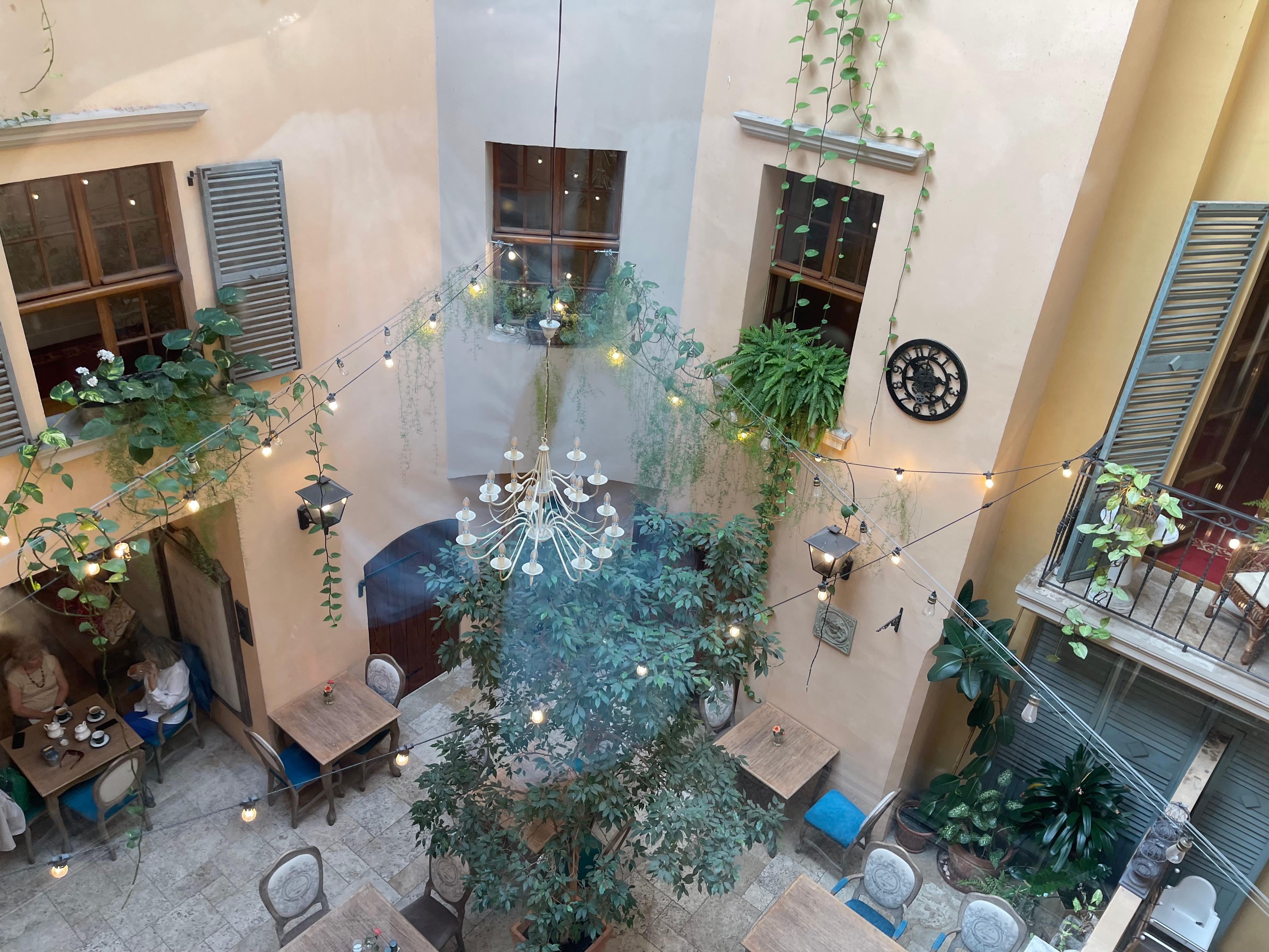 Atrium looking down to restaurant 