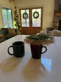 Relaxing with a cup of coffee every morning before making breakfast might have been my favorite time during our trip.