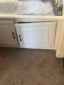 Broken bathroom cabinet