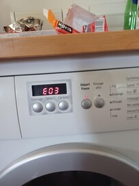 Washing machine with error code