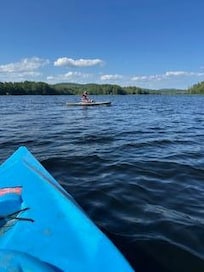 On the lake in the kayaks