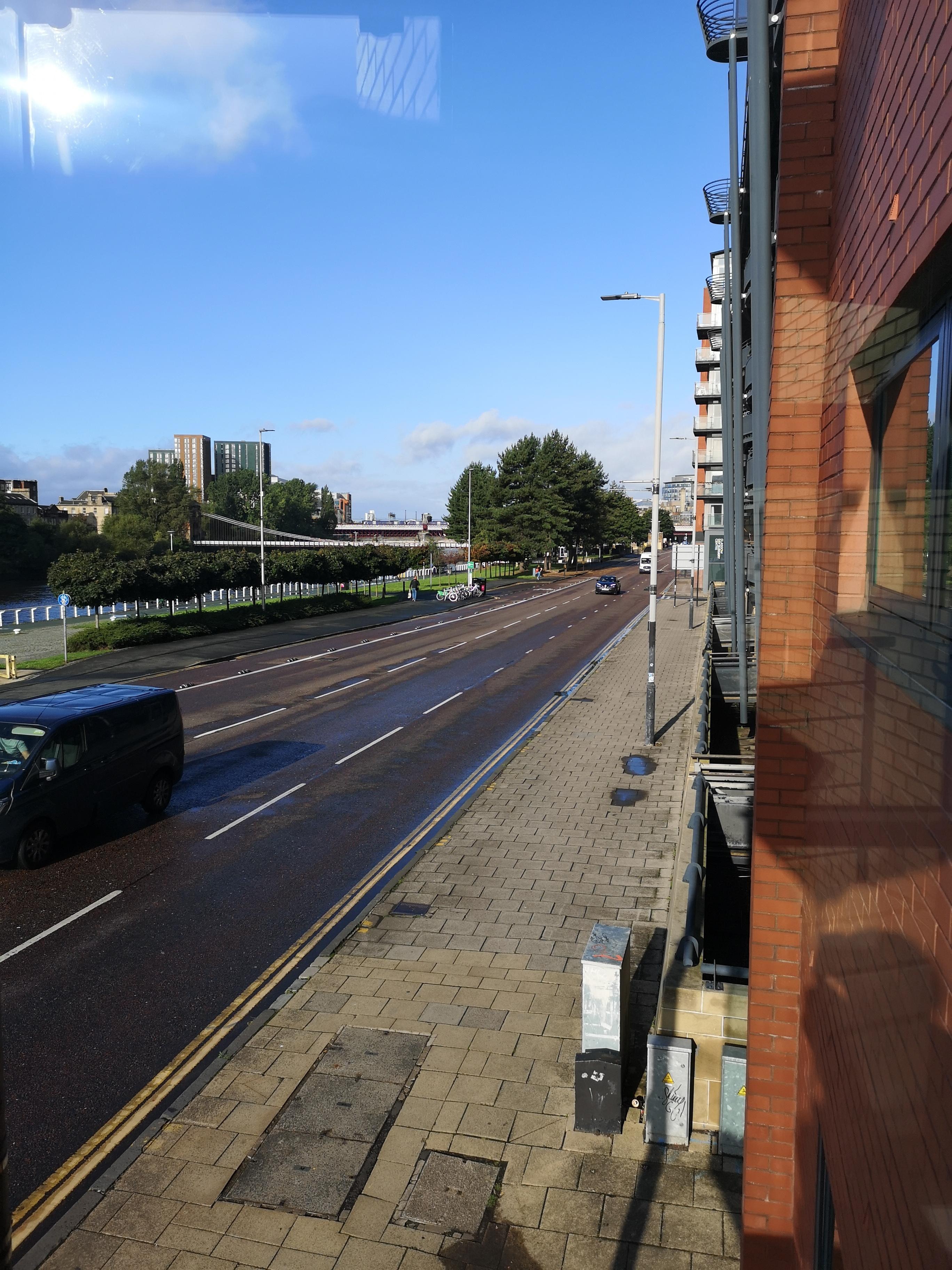 Tatt ut fra vinduet. 