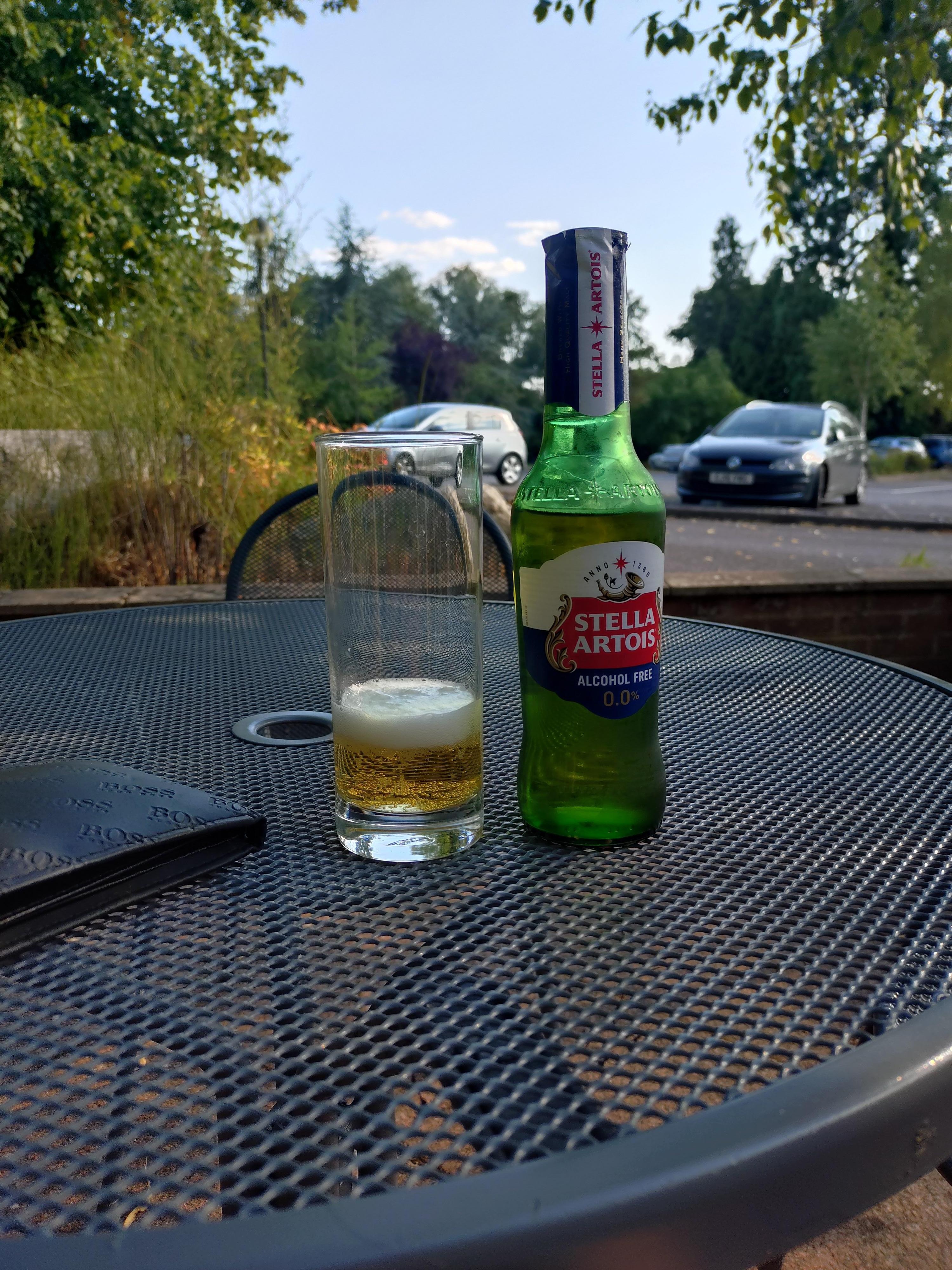 Chilling with a Drink from the bar.