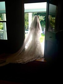 Bride waiting for the first look.