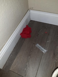 Behind the trash can