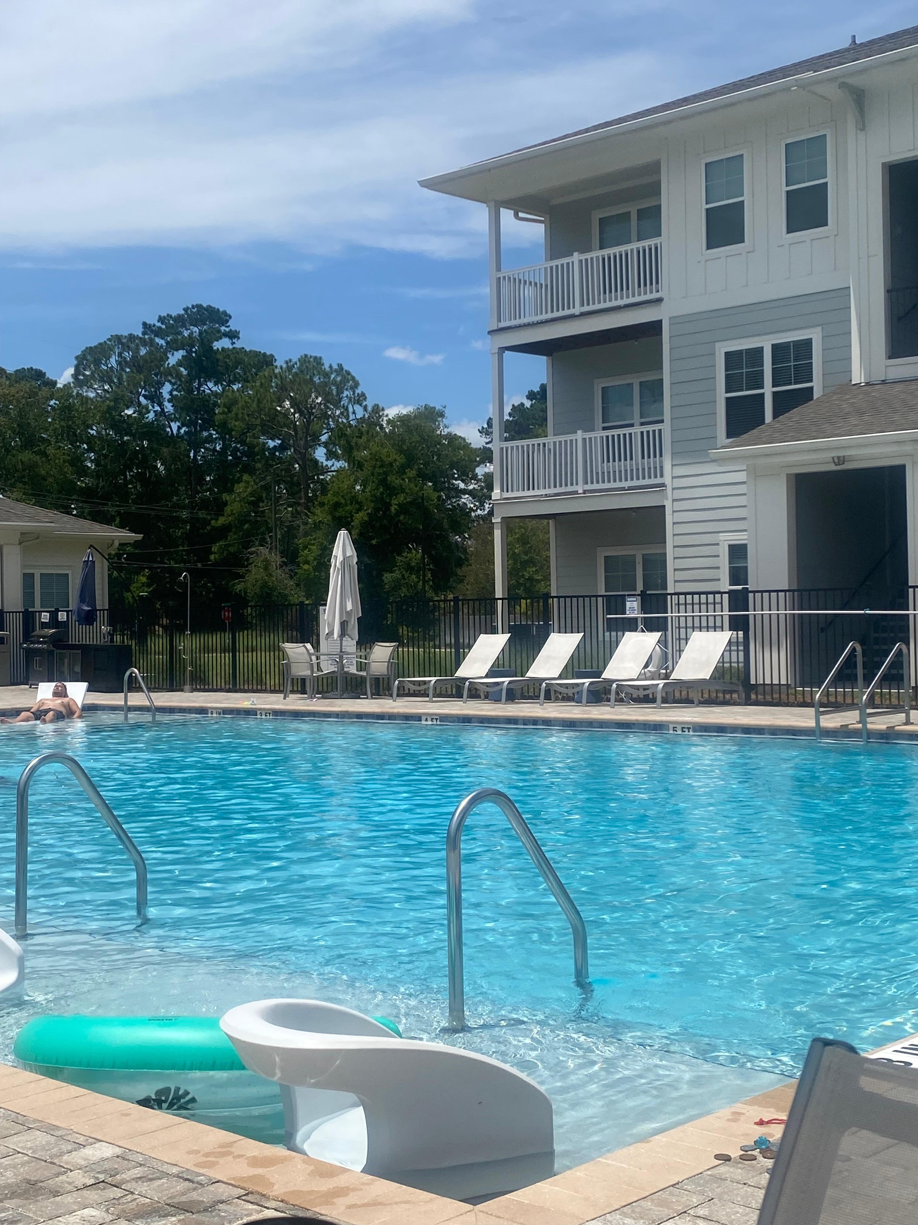 Relaxing by the pool 