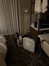 Fan was installed, but we were still unable to be comfortable and sleep.