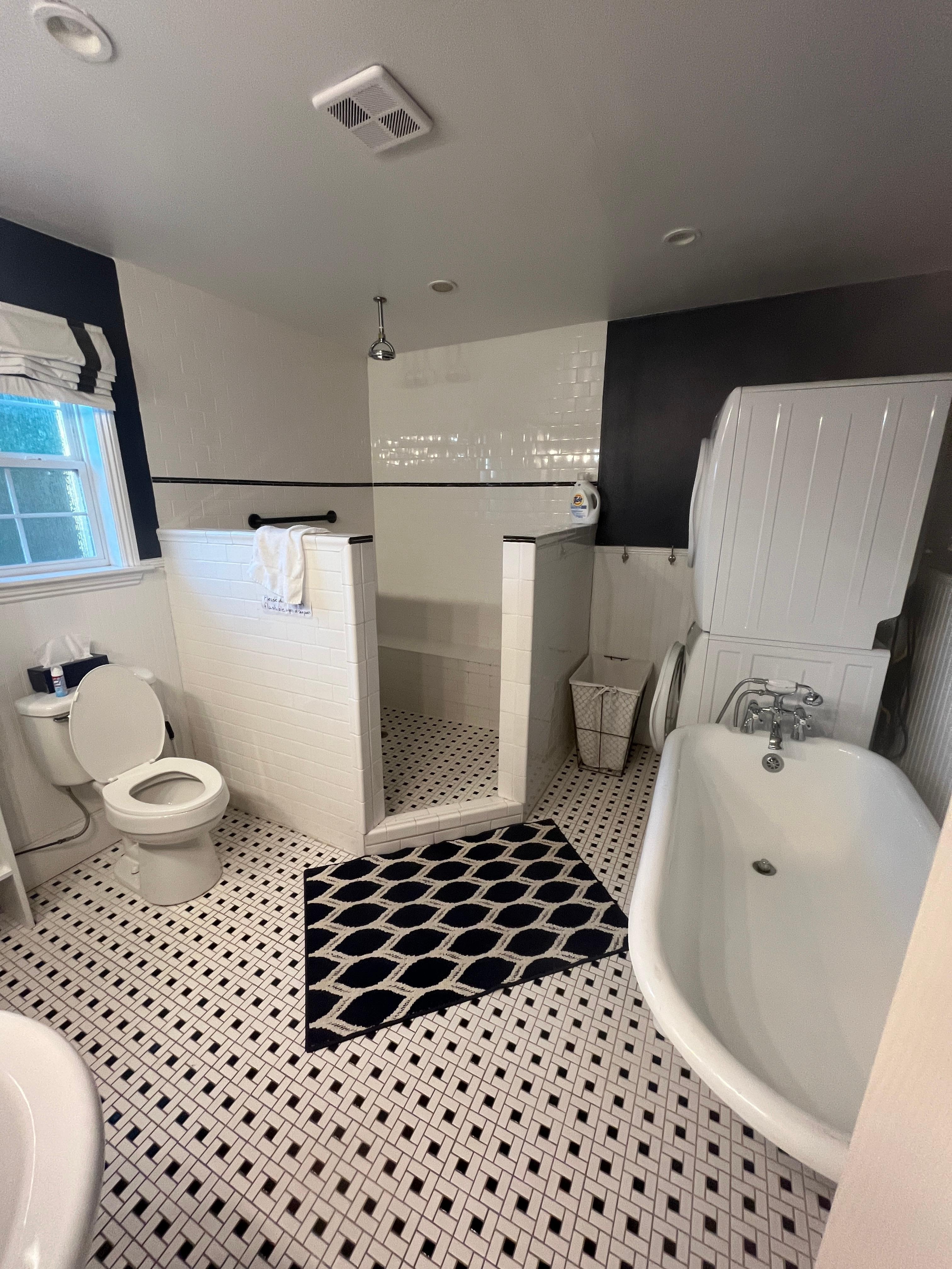 Absolutely loved this stunning bathroom with an authentic claw foot tub!