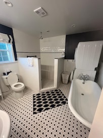 Absolutely loved this stunning bathroom with an authentic claw foot tub!