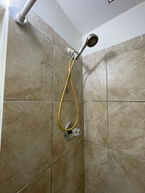 Hair on the shower wall