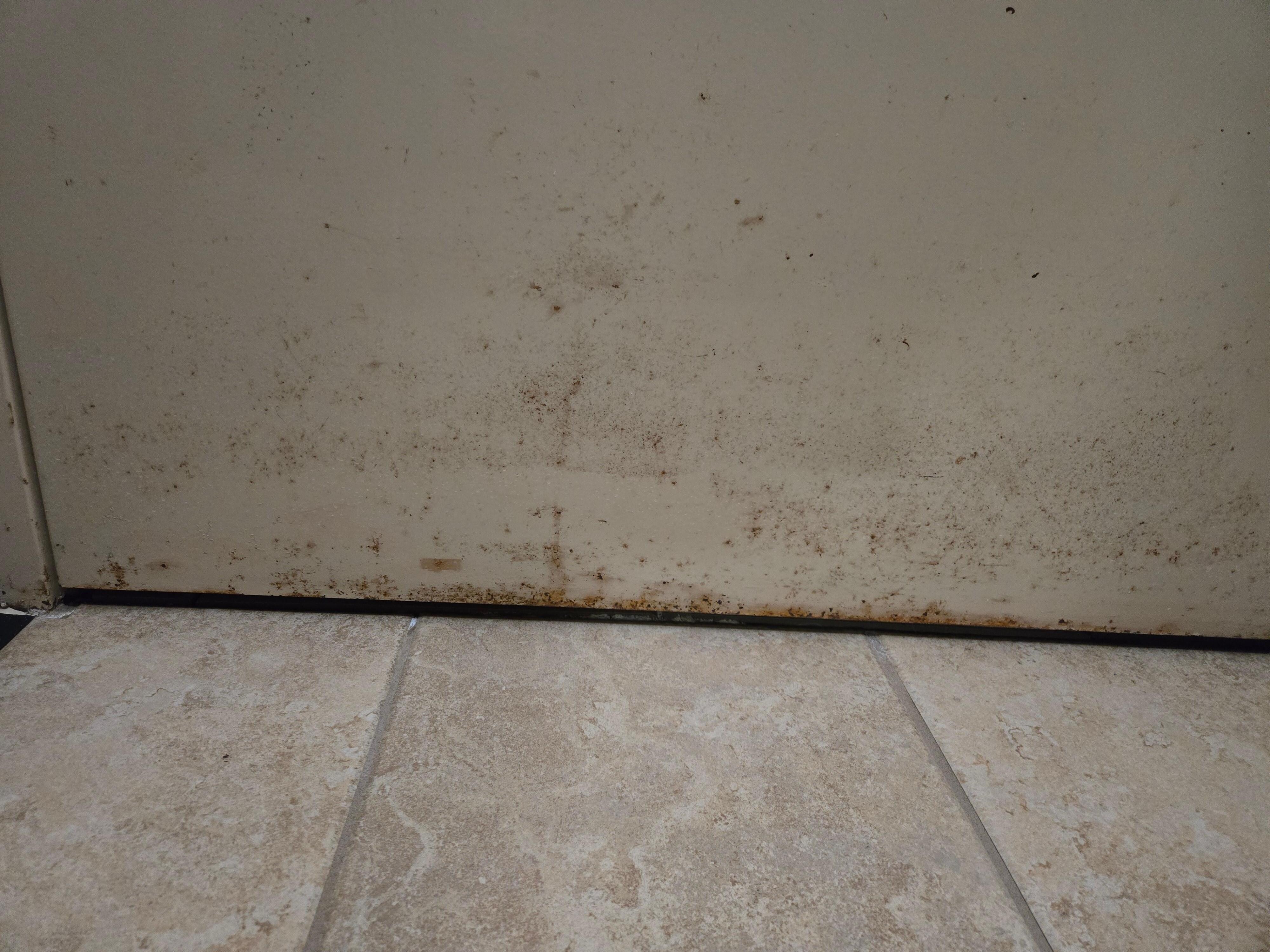 Filth on the bottom of ajoining door