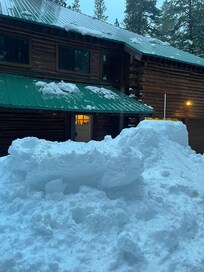 As the weather warmed, the snow shed from the roof.